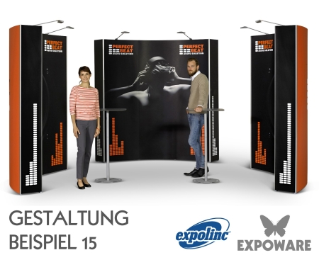 Messewand Set 15 EXPOLINC Pop Up Magnetic - Flexible Höhen, Breiten und Kurven!